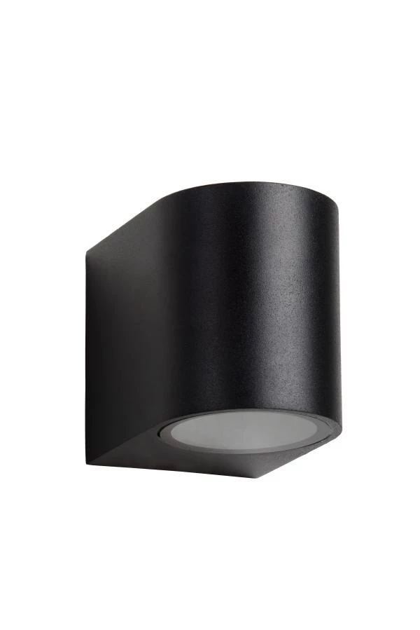 Lucide ZORA-LED - Wandspot / Wandlamp Binnen/Buiten - LED Dimb. - GU10 - 1x5W 3000K - IP44 - Zwart - uitgezet